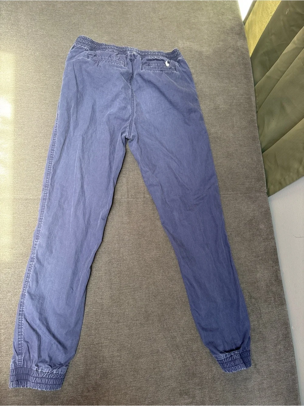 Polo Ralph Lauren Boys Blue Cotton Jogger Pants Zip Pocket Size L 14-16